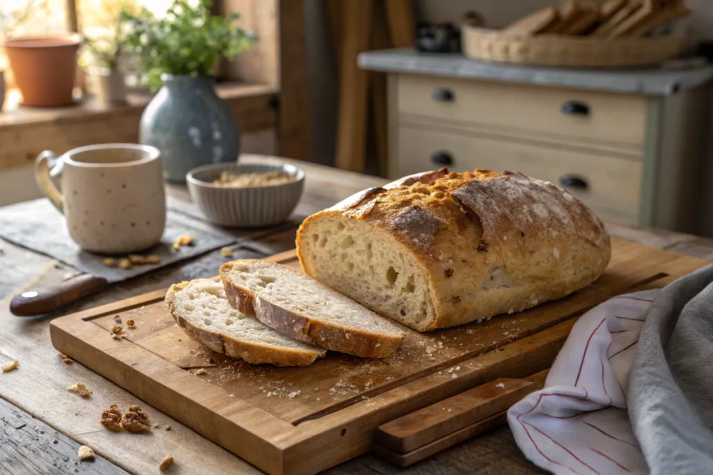 Sourdough discard bread fresh from the oven