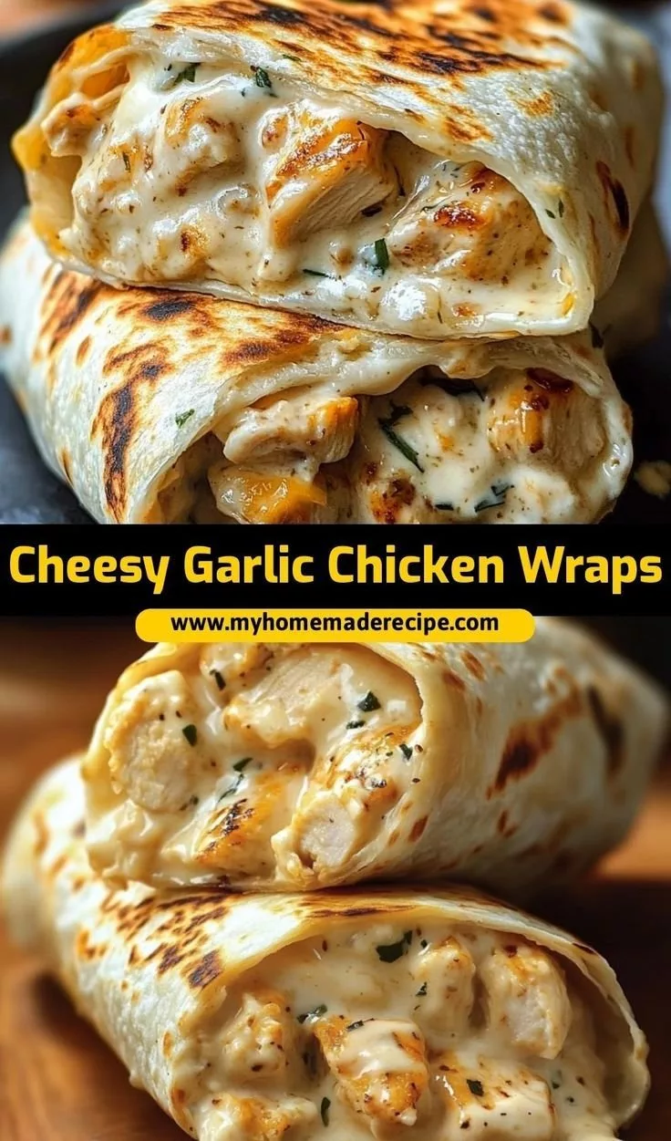 Cheesy Chicken Garlic Wraps