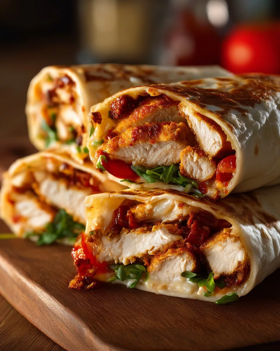 Crunchy Crispy Air Fryer Chicken & Mozzarella Wraps