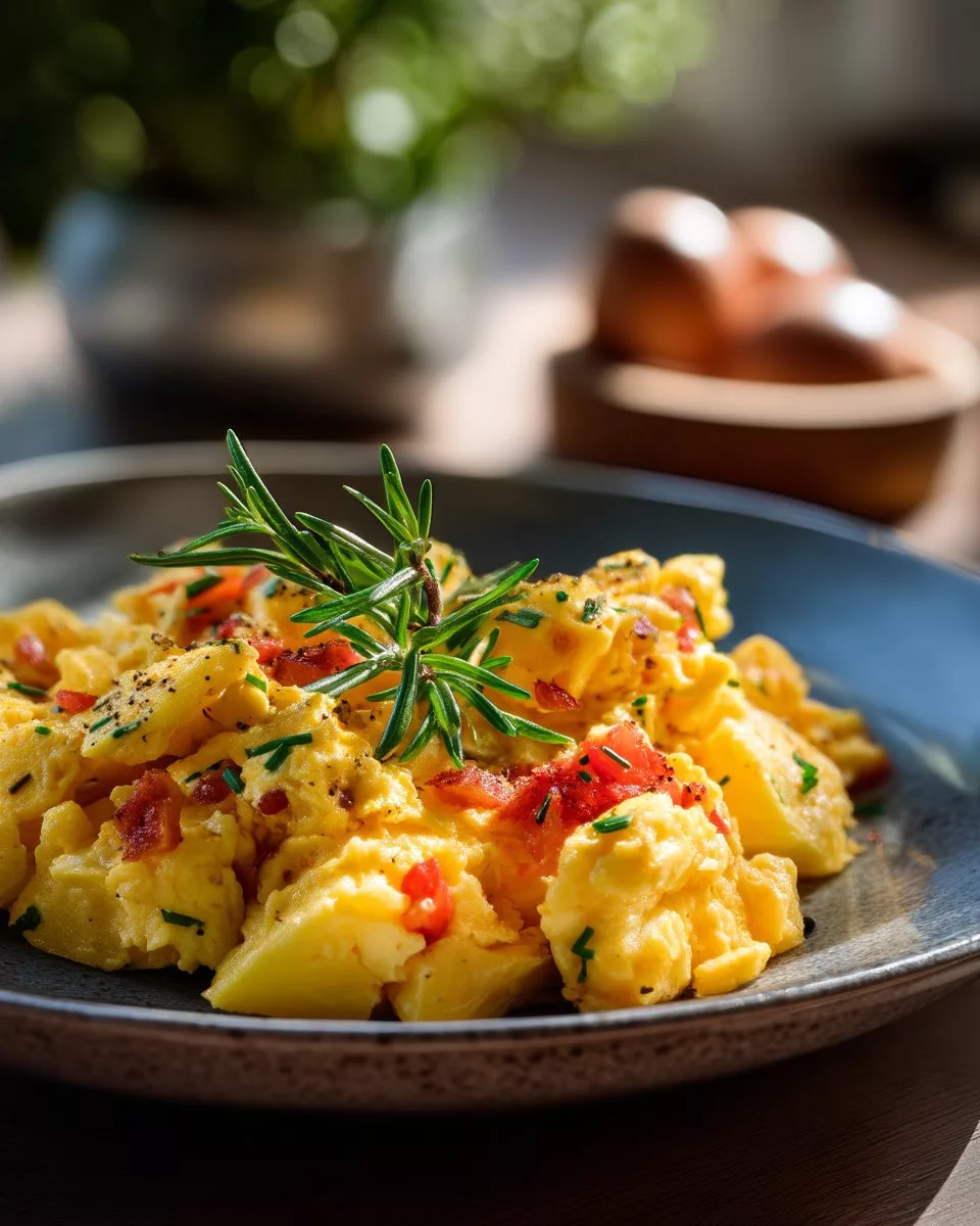 Cheesy Potato Egg Scramble