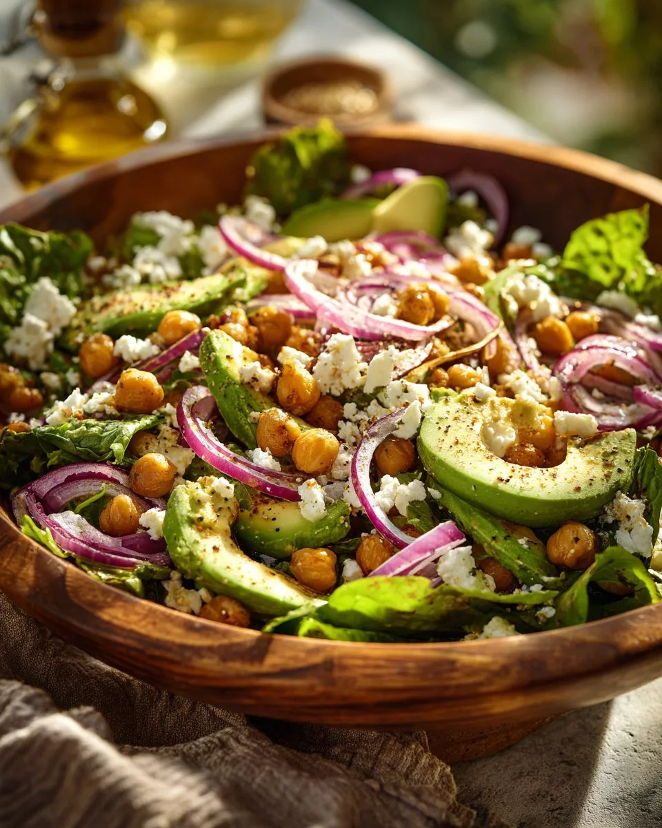 Chickpea Feta Avocado Salad