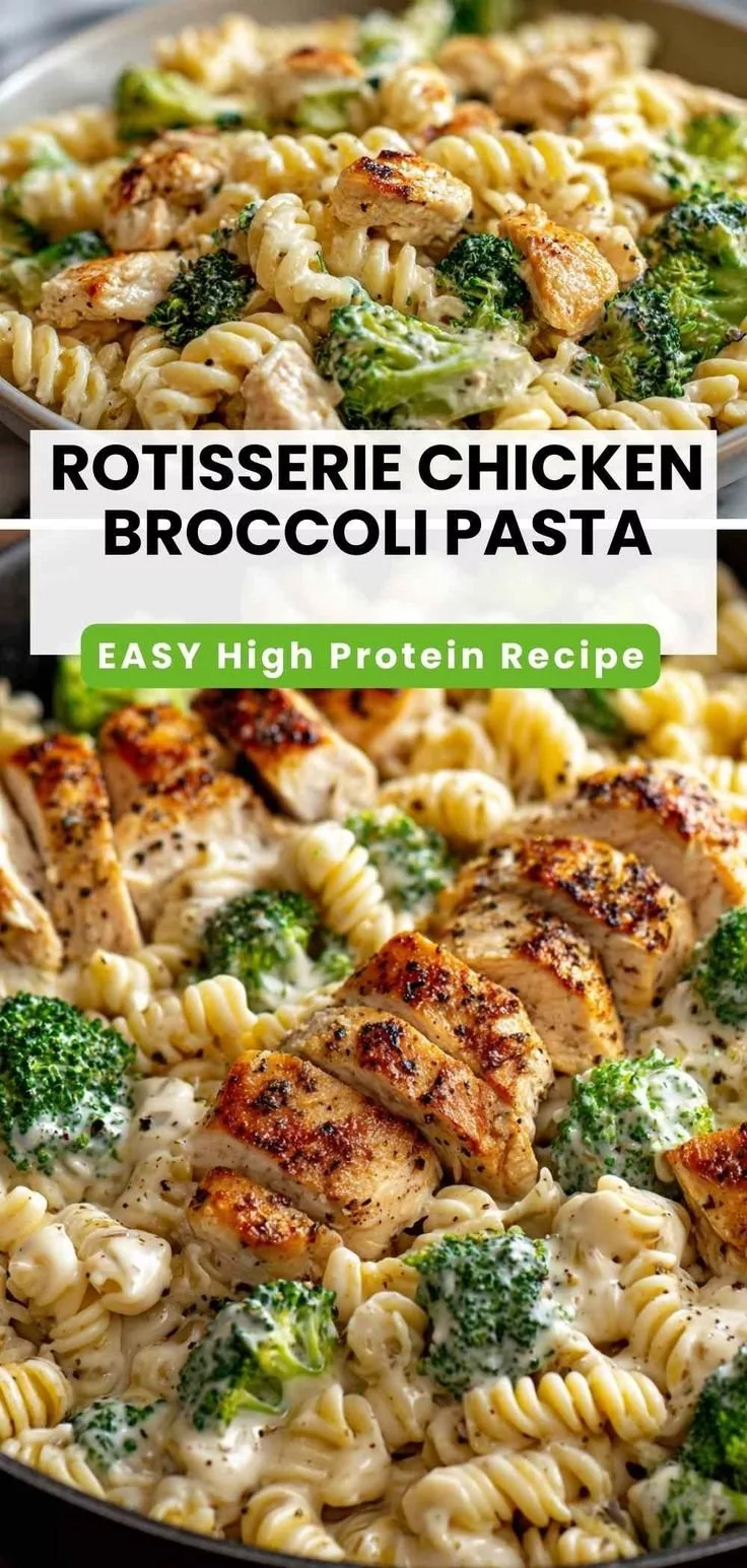 Creamy Rotisserie Chicken Broccoli Pasta