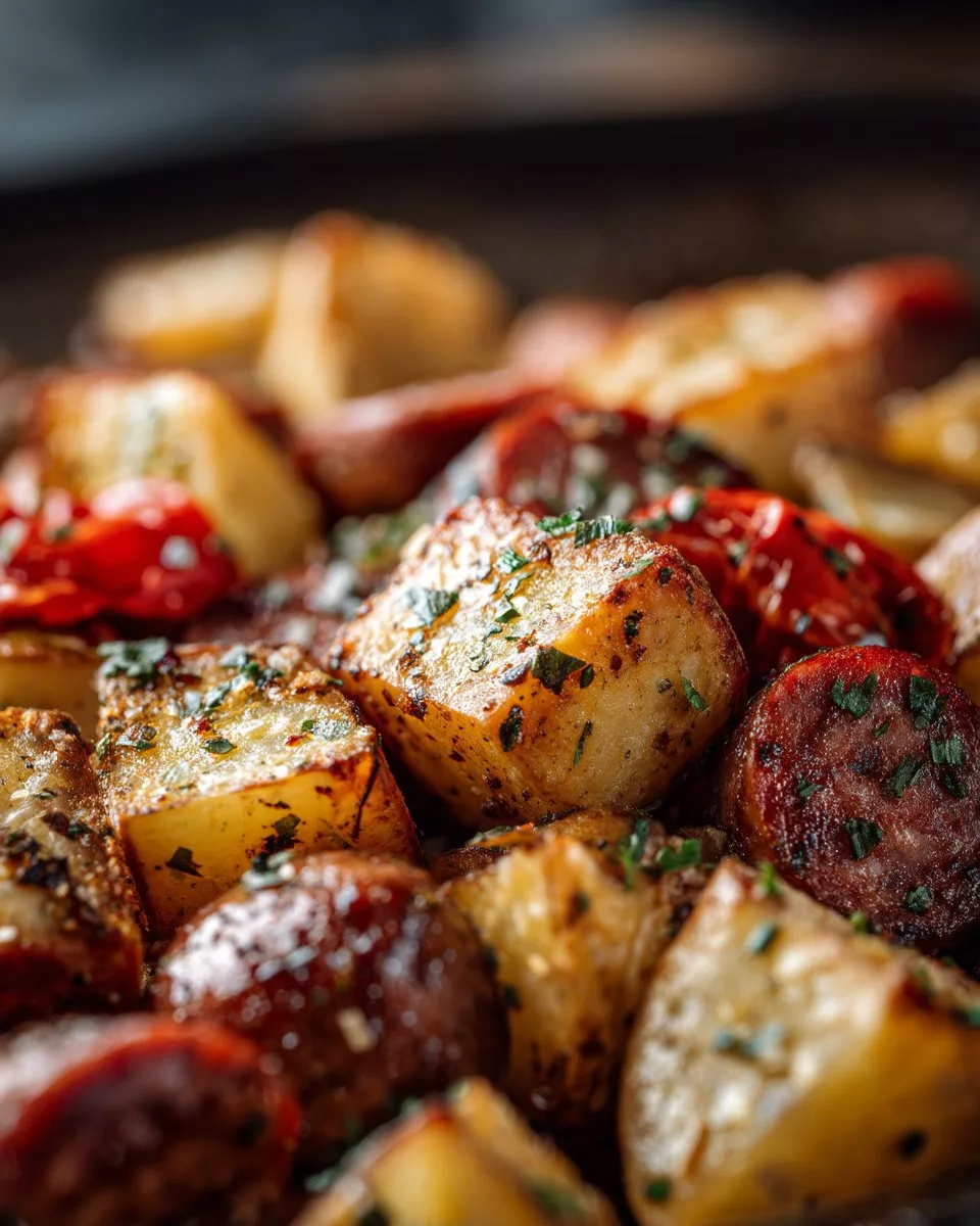 Cheesy Ranch Potatoes and Smoked Sausage