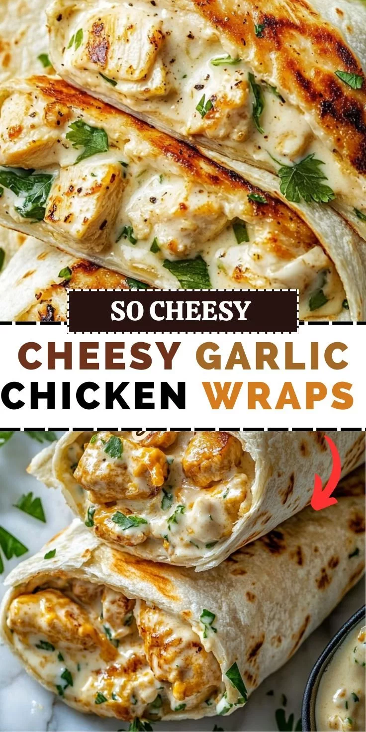 Cheesy Garlic Chicken Wraps