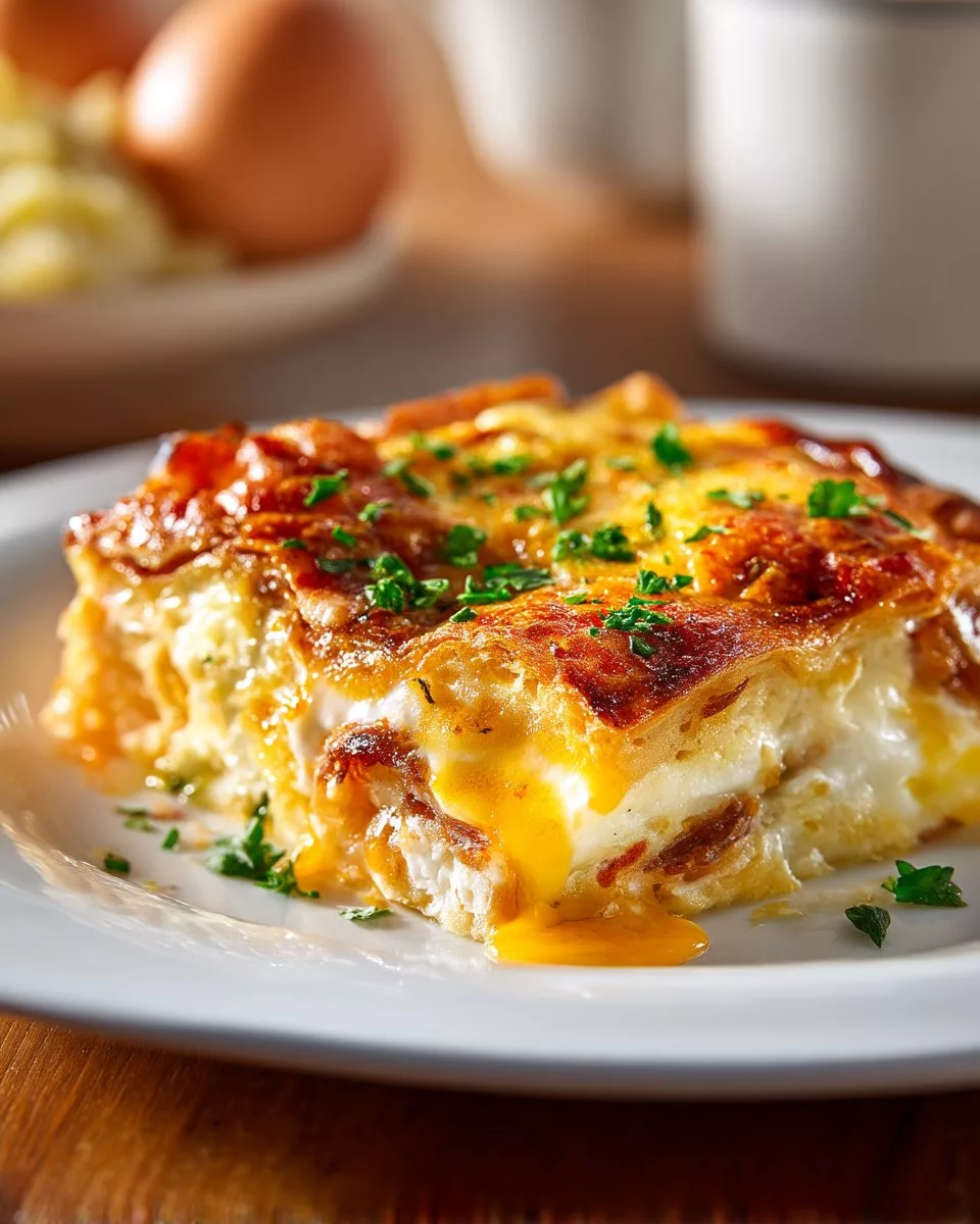 Overnight Croissant Breakfast Casserole