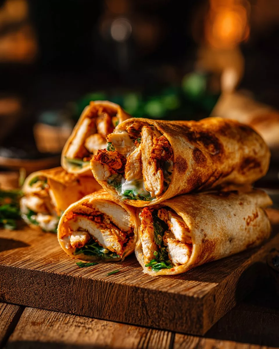 Crunchy Crispy Air Fryer Chicken & Mozzarella Wraps