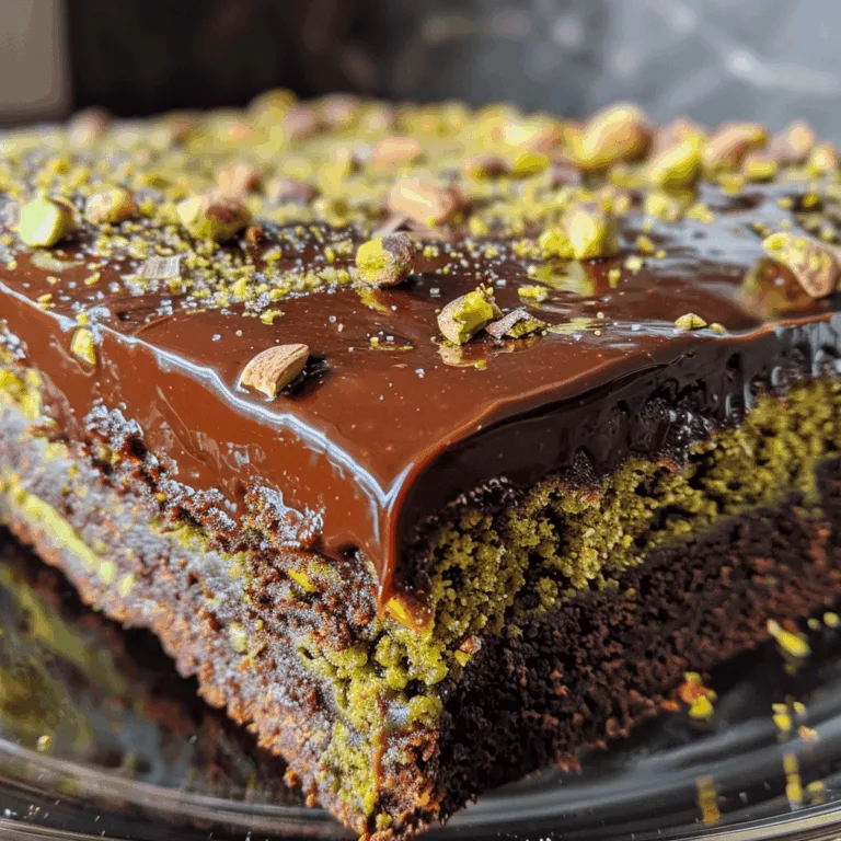 Flourless Pistachio Cake with Chocolate Ganache – a rich, nutty cake with a silky chocolate topping.