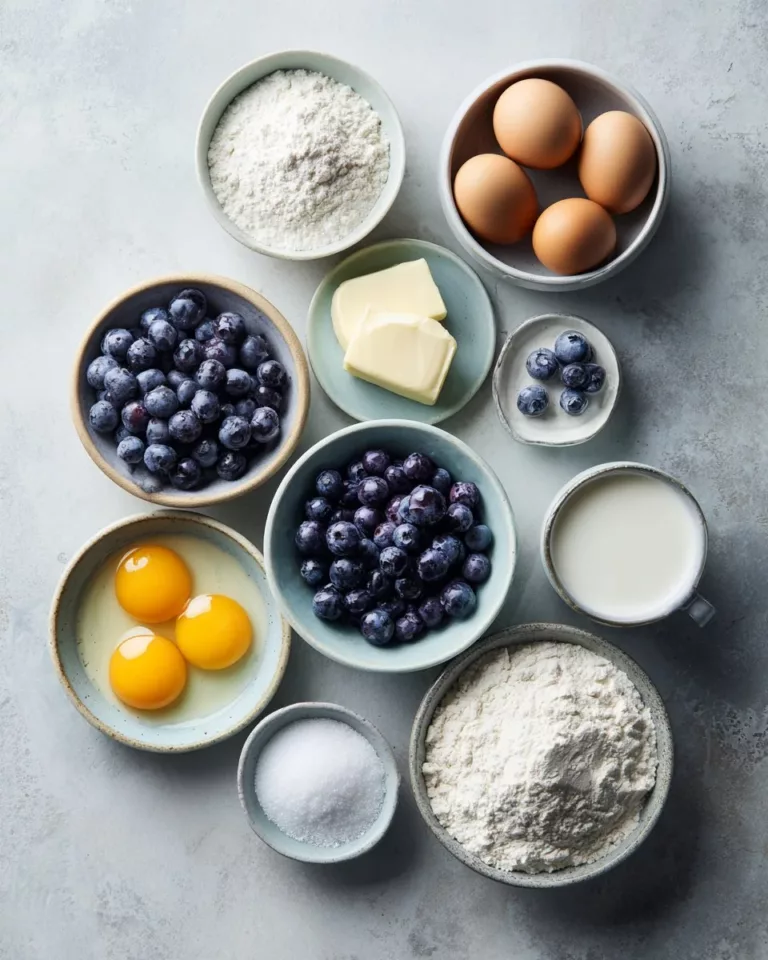 Moist blueberry breakfast cake with fresh blueberries and a crumbly topping
