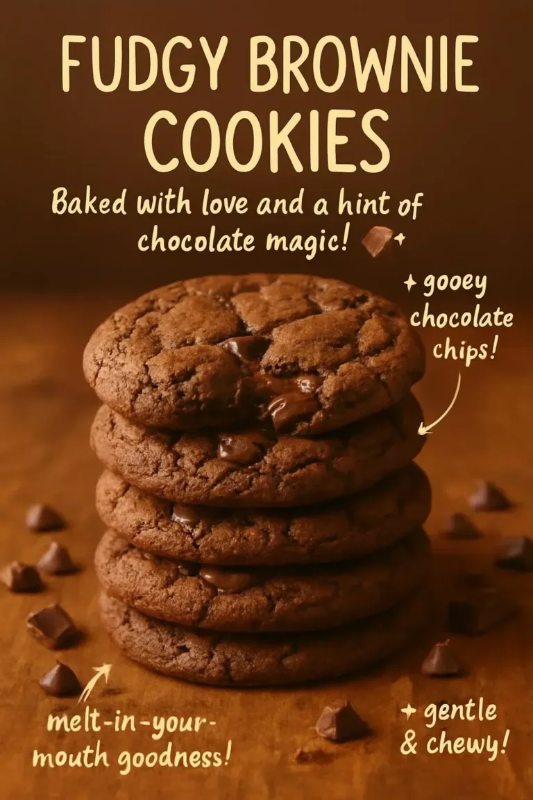 Delicious homemade brownie cookies with a rich chocolate flavor.