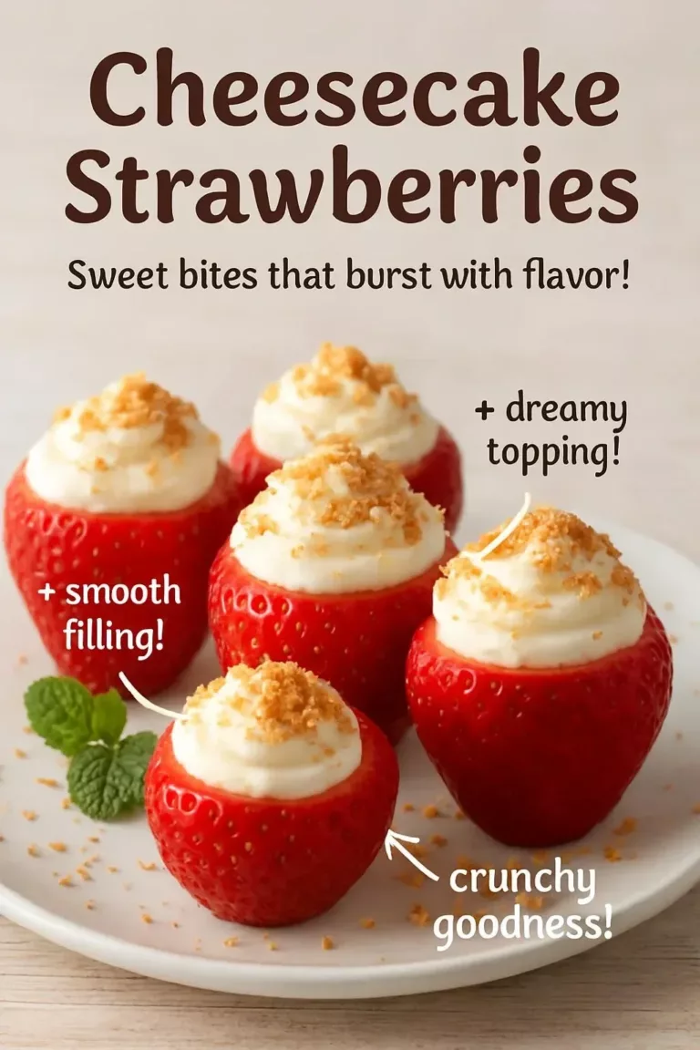 Delicious cheesecake strawberries topped with fresh berries on a platter