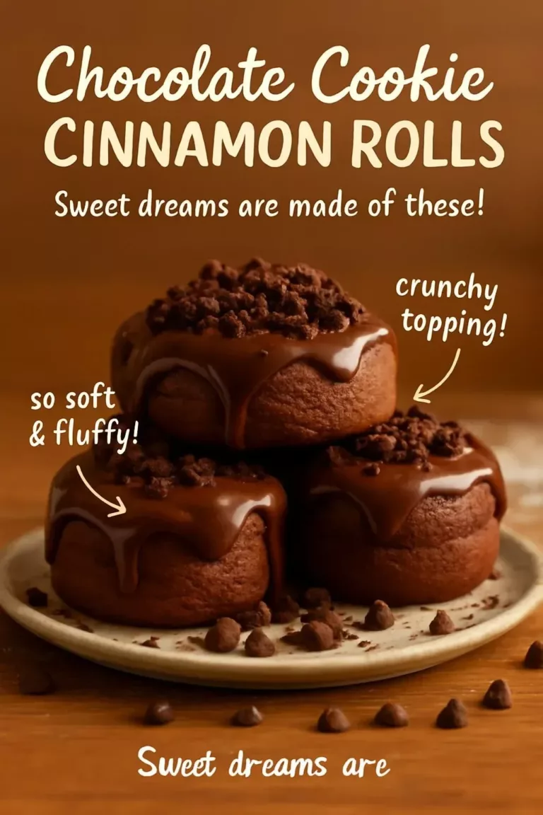 Delicious chocolate cookie cinnamon rolls drizzled with icing