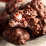 Chocolate Strawberry Yogurt Clusters with creamy yogurt and chocolate coating