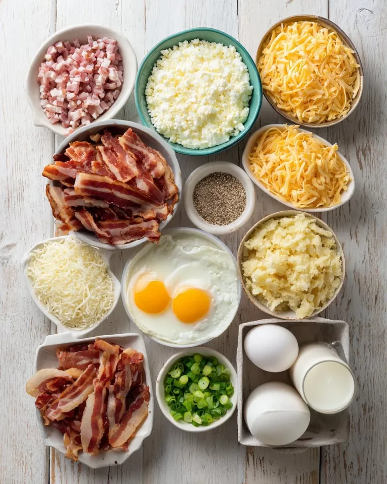 Delicious Crack Breakfast Casserole with layers of eggs, cheese, and savory ingredients