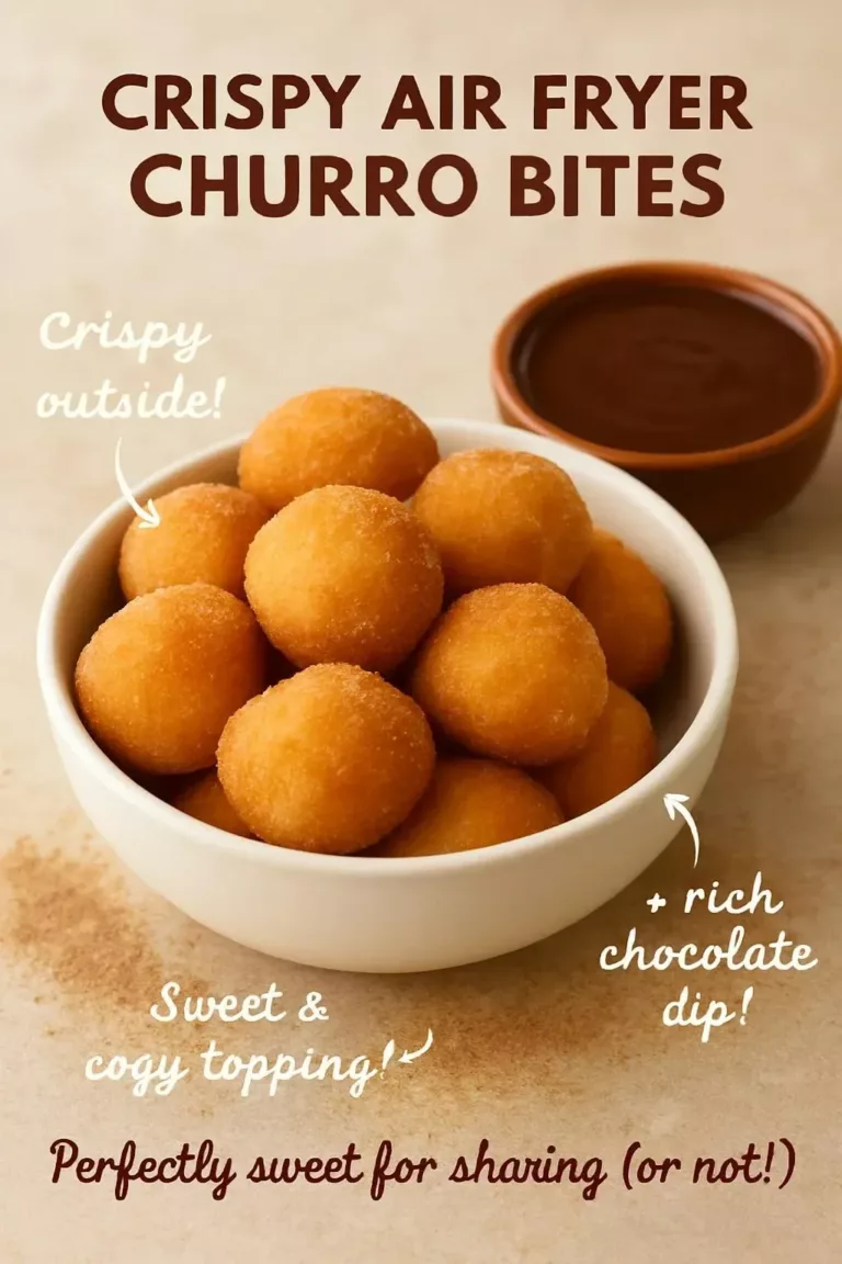 Crispy air fryer churro bites sprinkled with cinnamon sugar