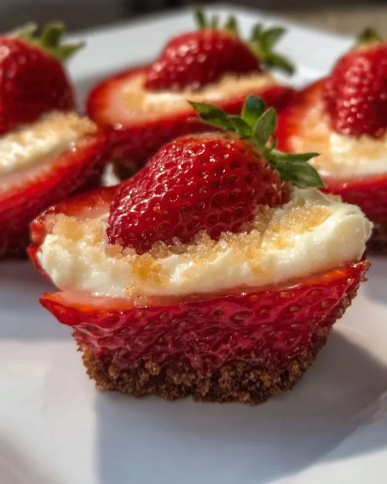 Delicious deviled strawberries filled with creamy mixture, perfect dessert