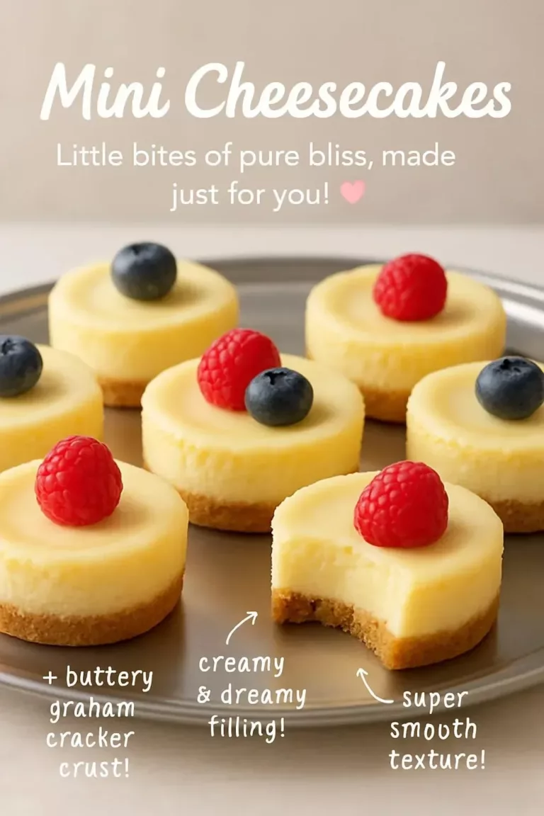 Delicious mini cheesecakes with a buttery crust and creamy filling