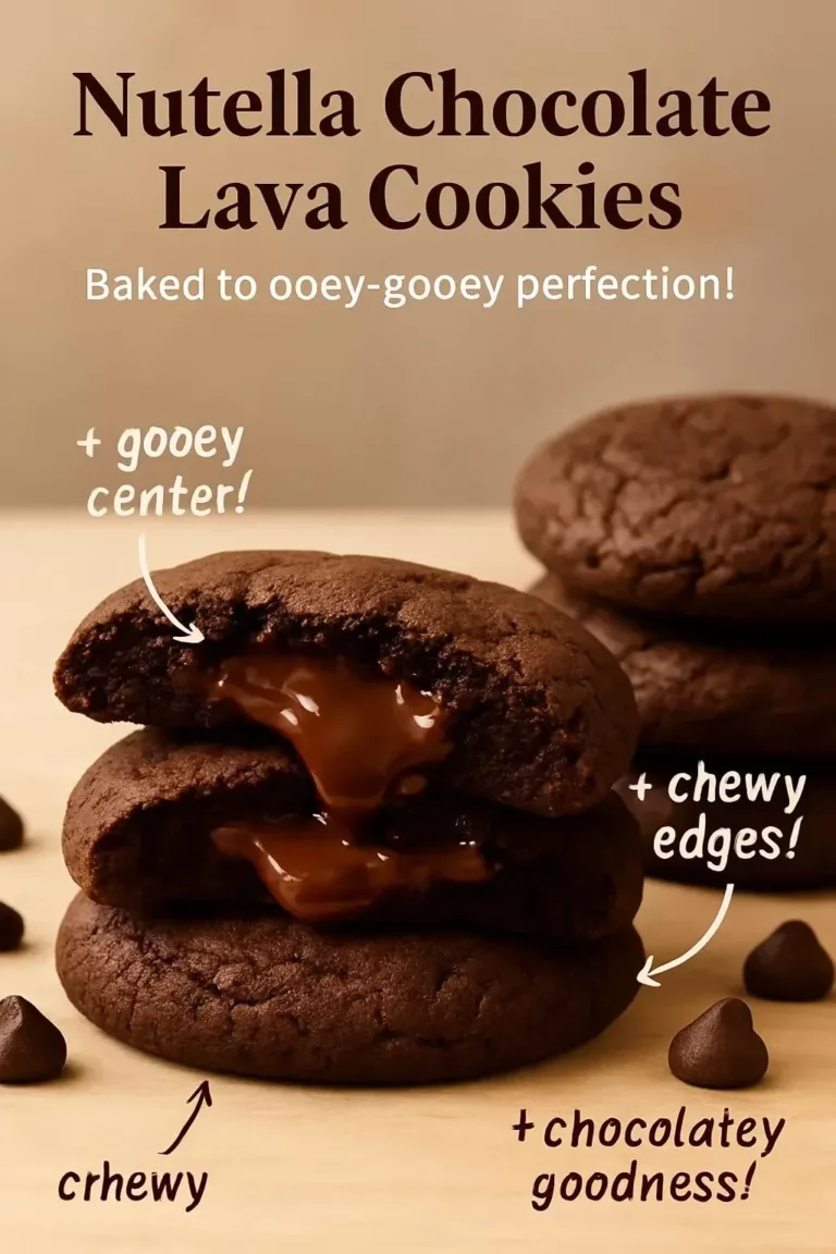 Nutella chocolate lava cookies with molten center on a plate