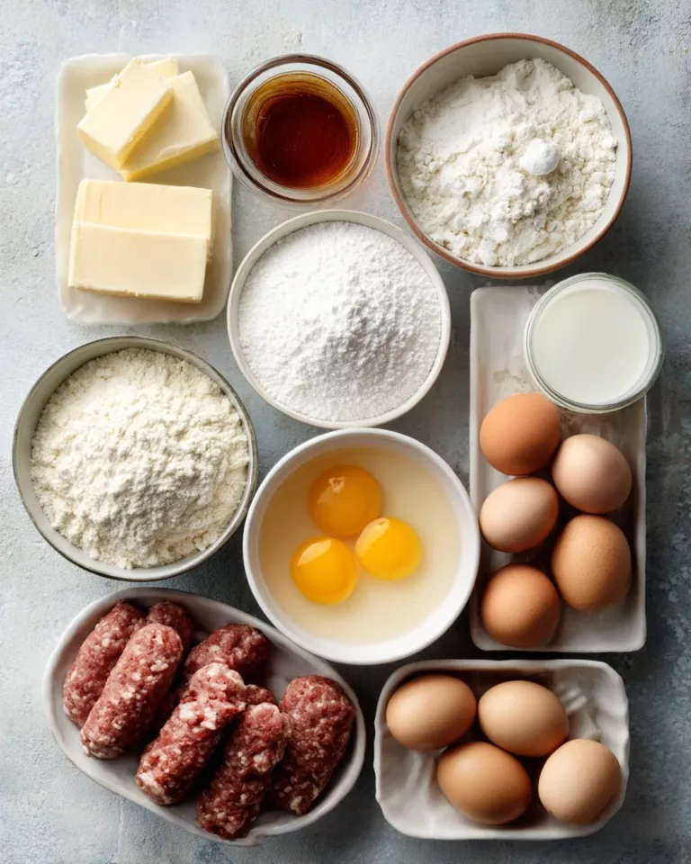Pancake Sausage Casserole served on a plate, ready for breakfast