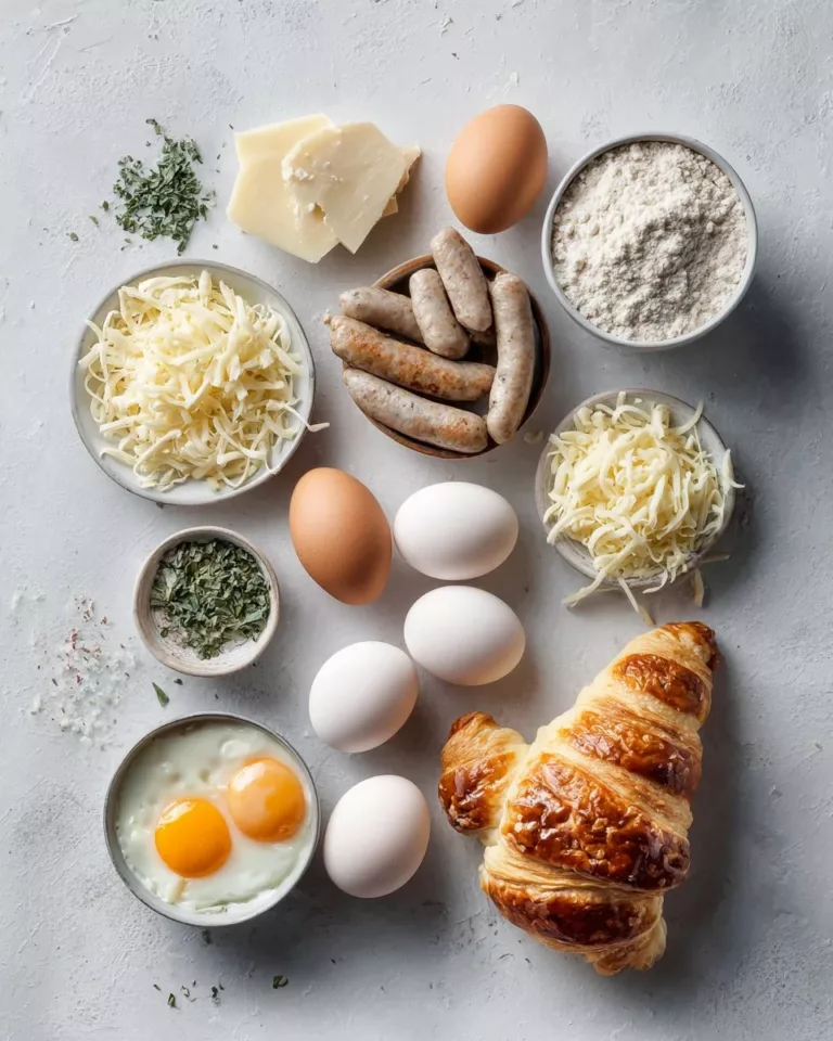 Sausage egg breakfast roll-ups served on a plate with fresh herbs.