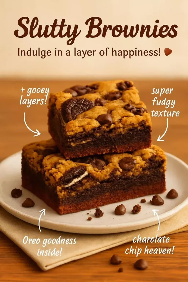 Delicious slutty brownies stacked with cookie and brownie layers
