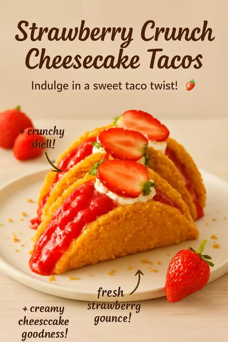 Strawberry Crunch Cheesecake Tacos served on a plate