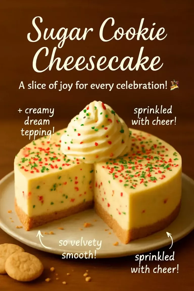 Delicious sugar cookie cheesecake slice on a dessert plate