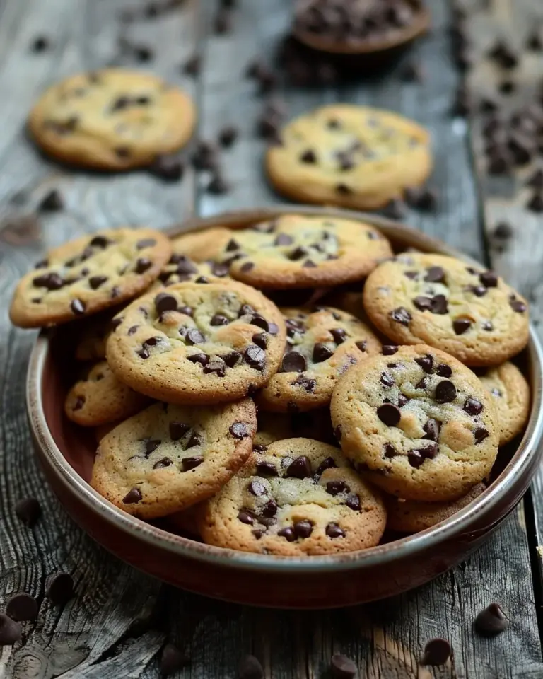 Freshly baked chocolate chip cookies on a cooling rack