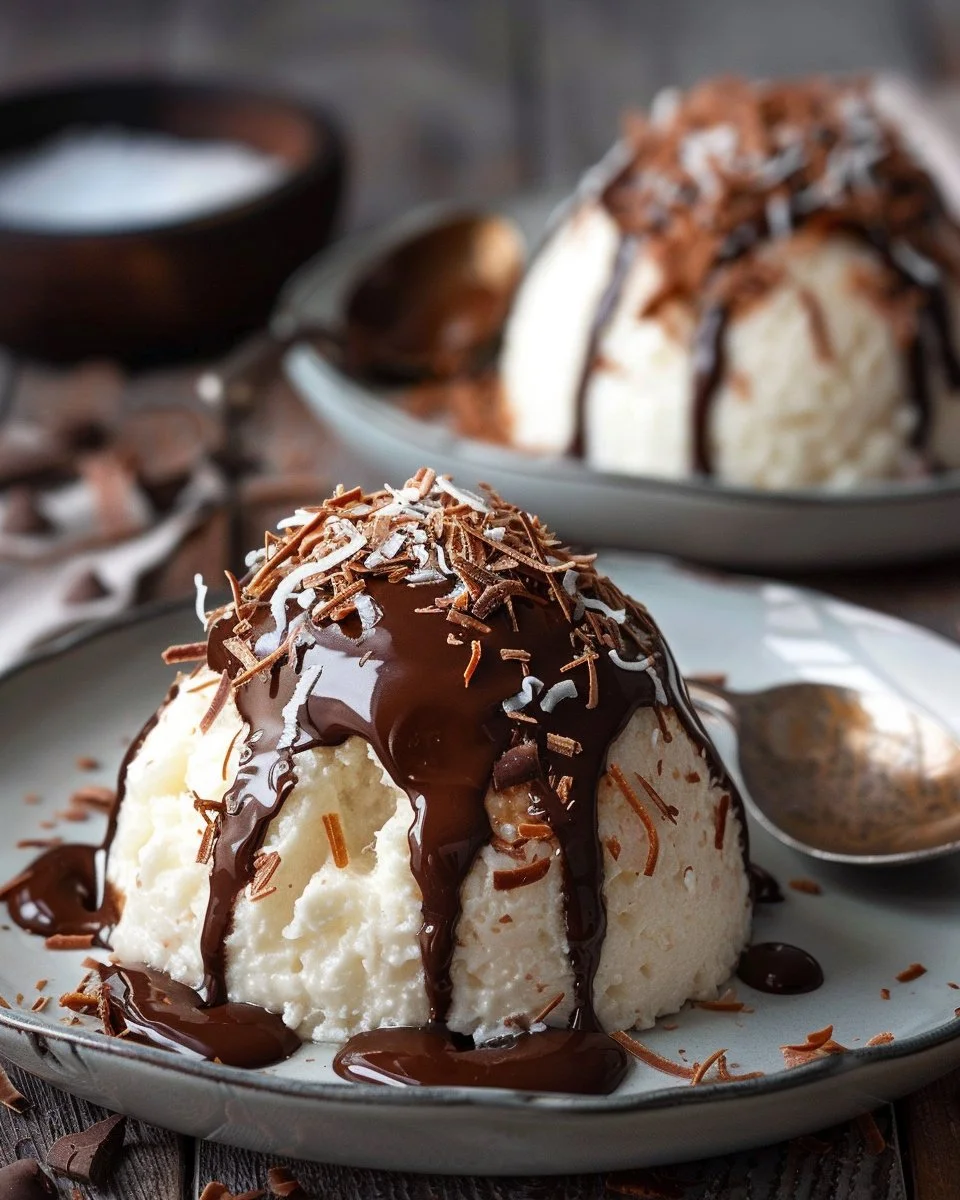 Coconut Dome with Chocolate Spread