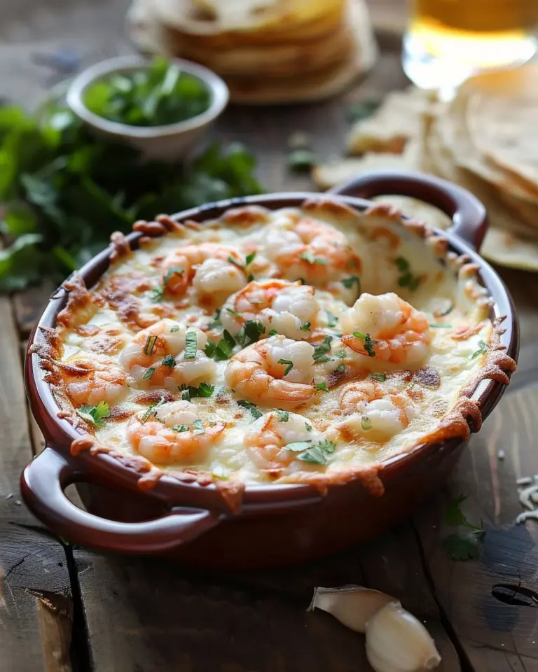 Delicious Crab Shrimp Queso served in a bowl with tortilla chips.