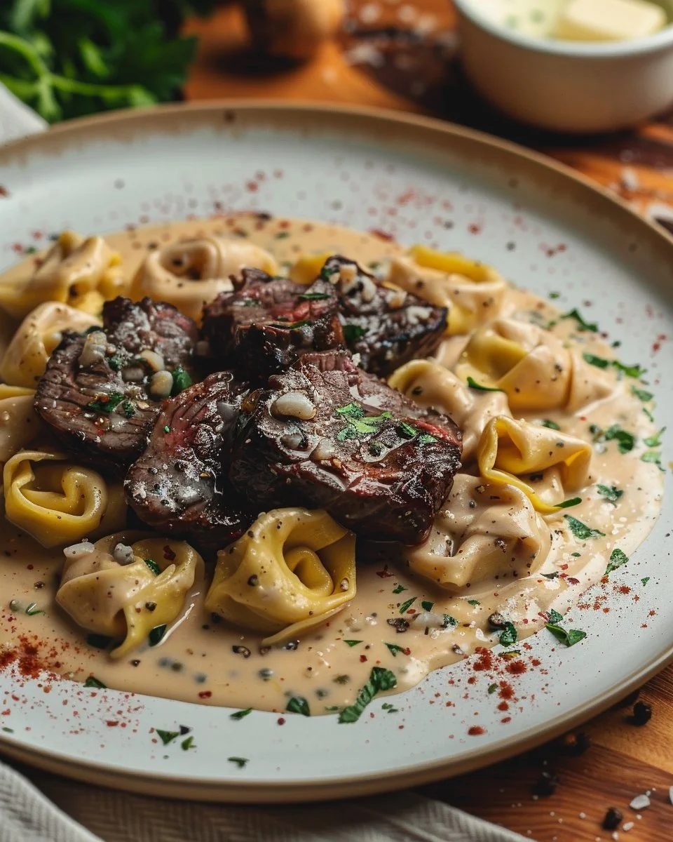 Cracked Garlic Steak Tortellini in Creamhouse Sauce Bliss
