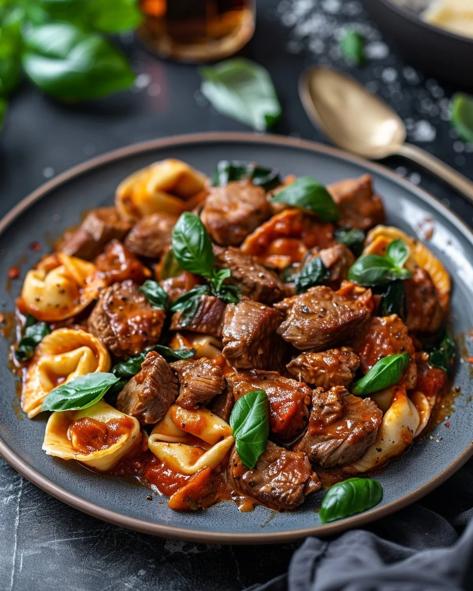 Cracked Garlic Steak Tortellini in Creamhouse Sauce Bliss