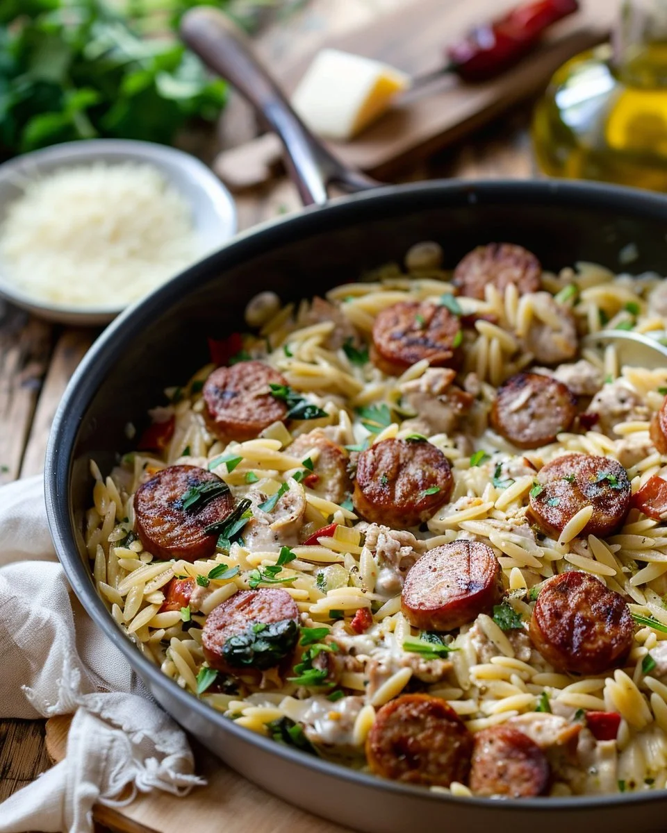 Creamy Chicken Sausage Orzo: A One-Pan Meal