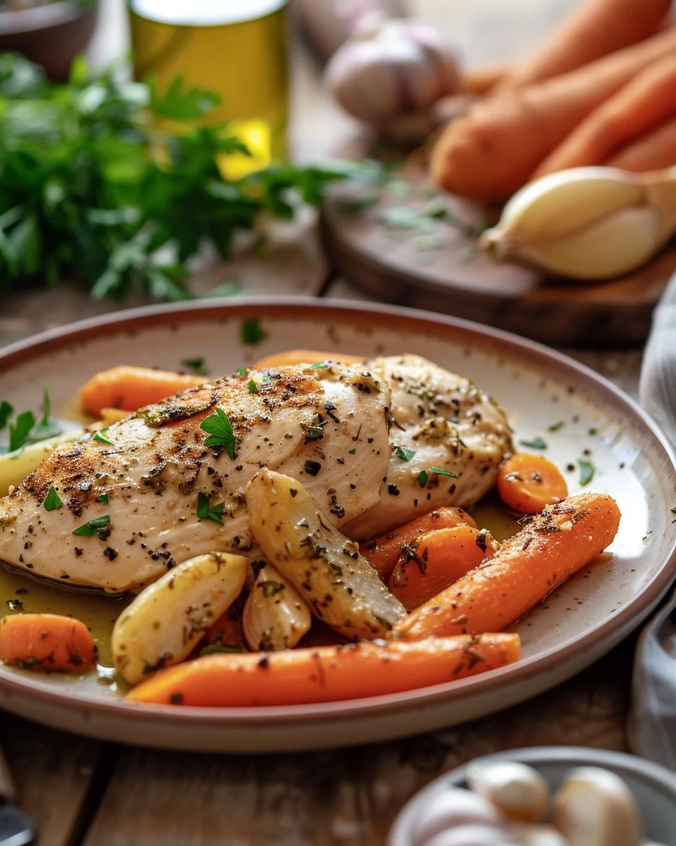 Garlic Herb Chicken & Carrot Plate