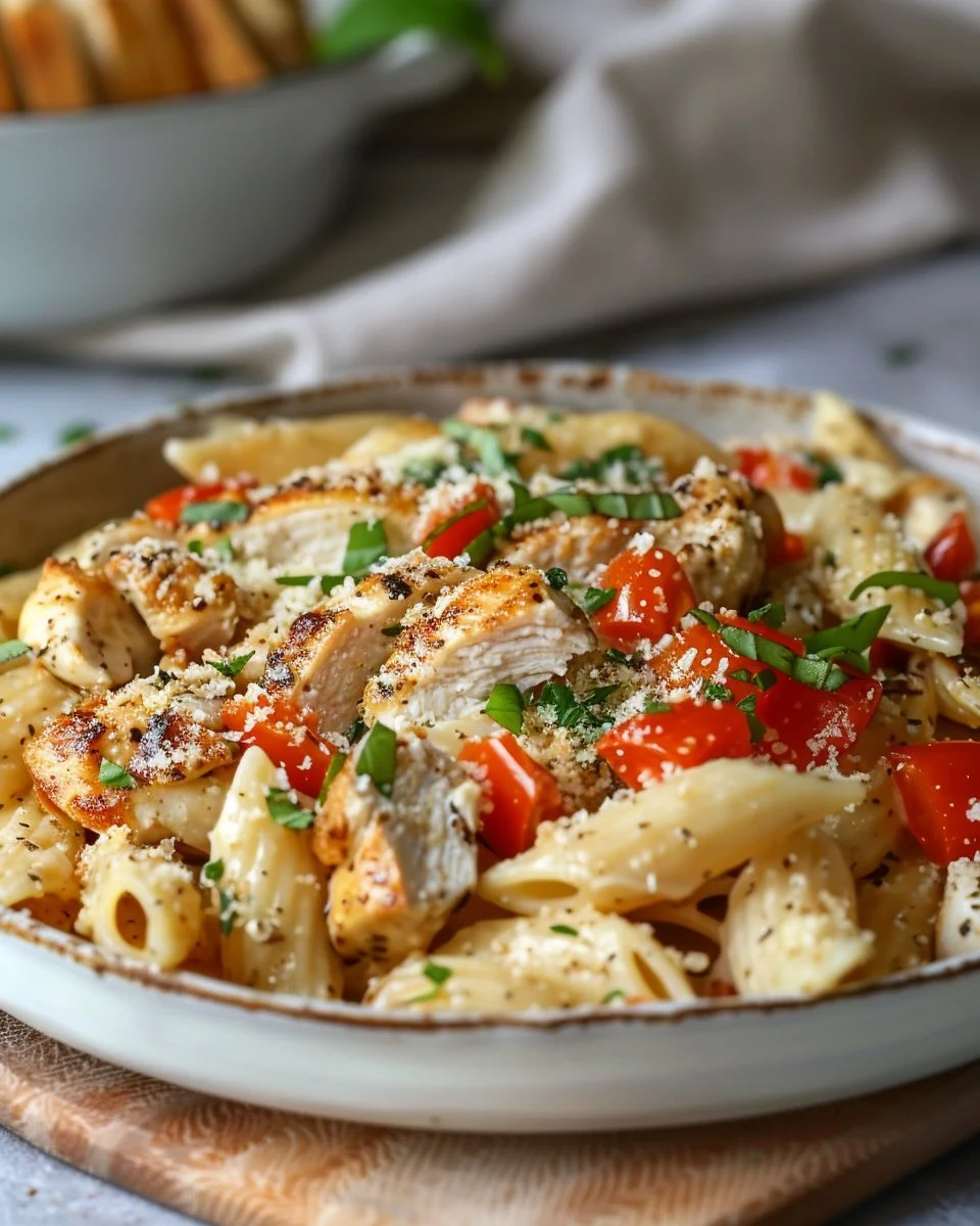 Healthy Garlic Parmesan Chicken Pasta