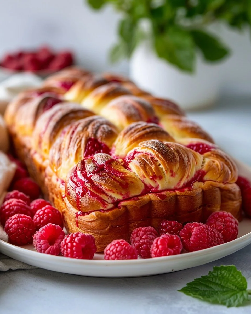 Raspberry Swirl Brioche Loaf