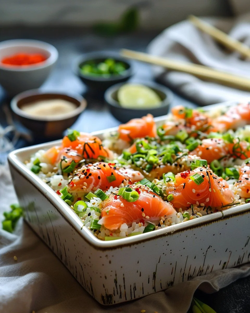 Spicy Salmon Sushi Bake Recipe
