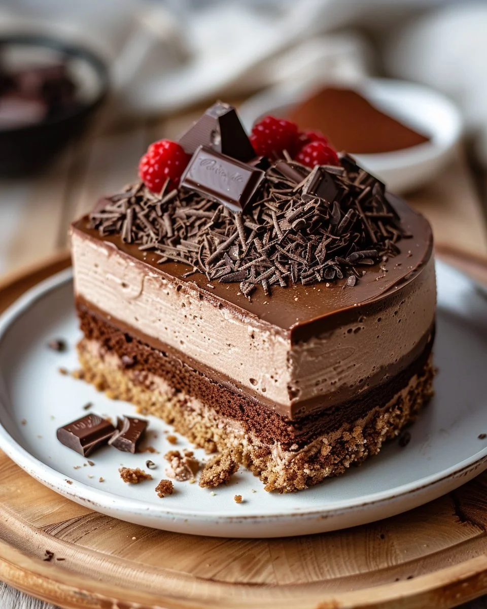 Triple Chocolate Mousse Cake