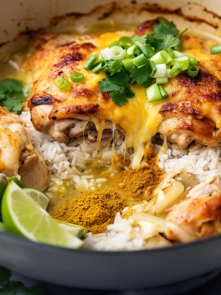 Bowl of Coconut Chicken Brothy Rice, a flavorful one-pot dish with fresh ingredients