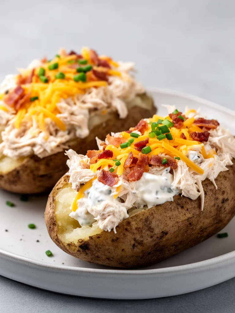 Crack Chicken Stuffed Baked Potatoes