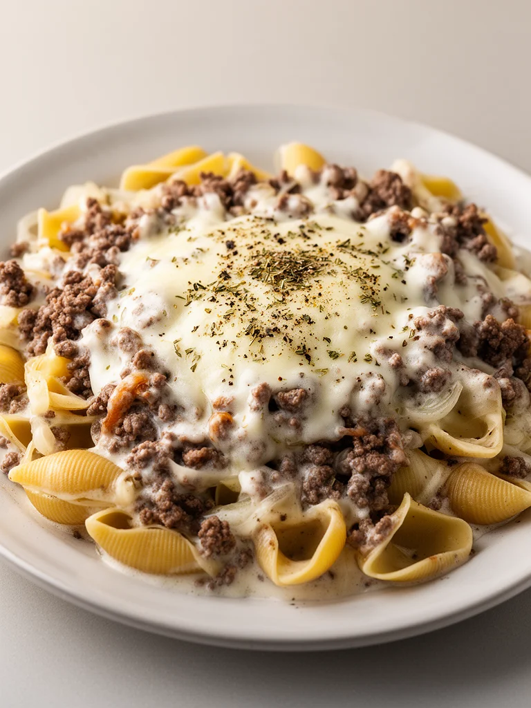 Creamy Beef and Shells