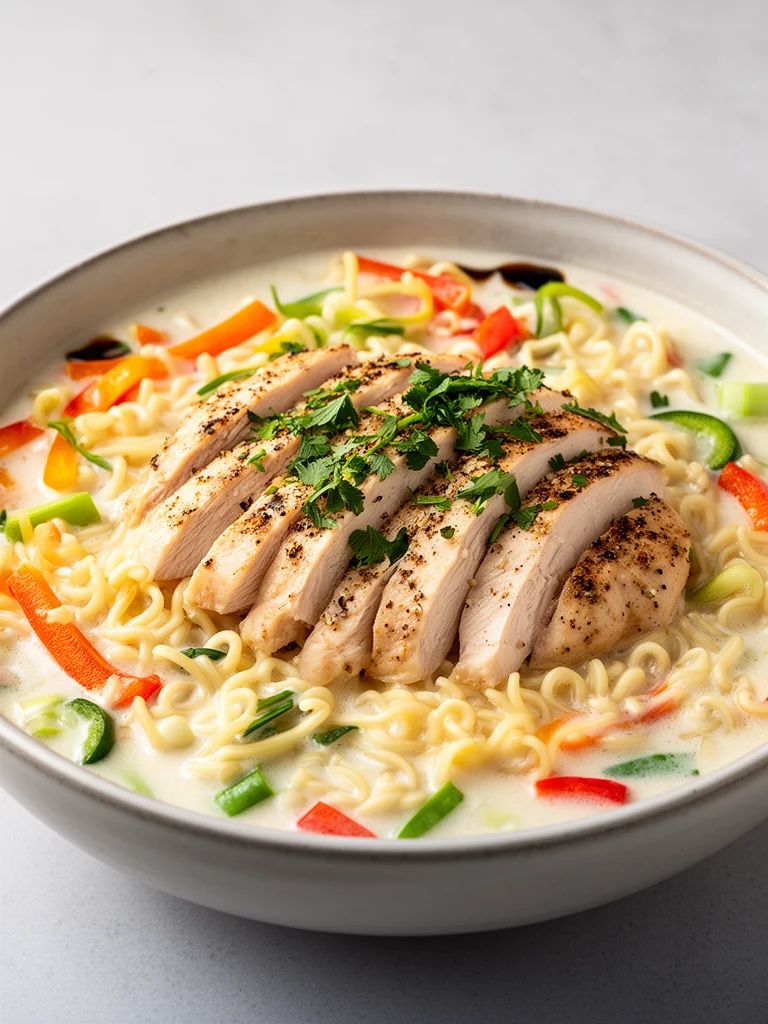 Creamy Garlic Chicken Ramen
