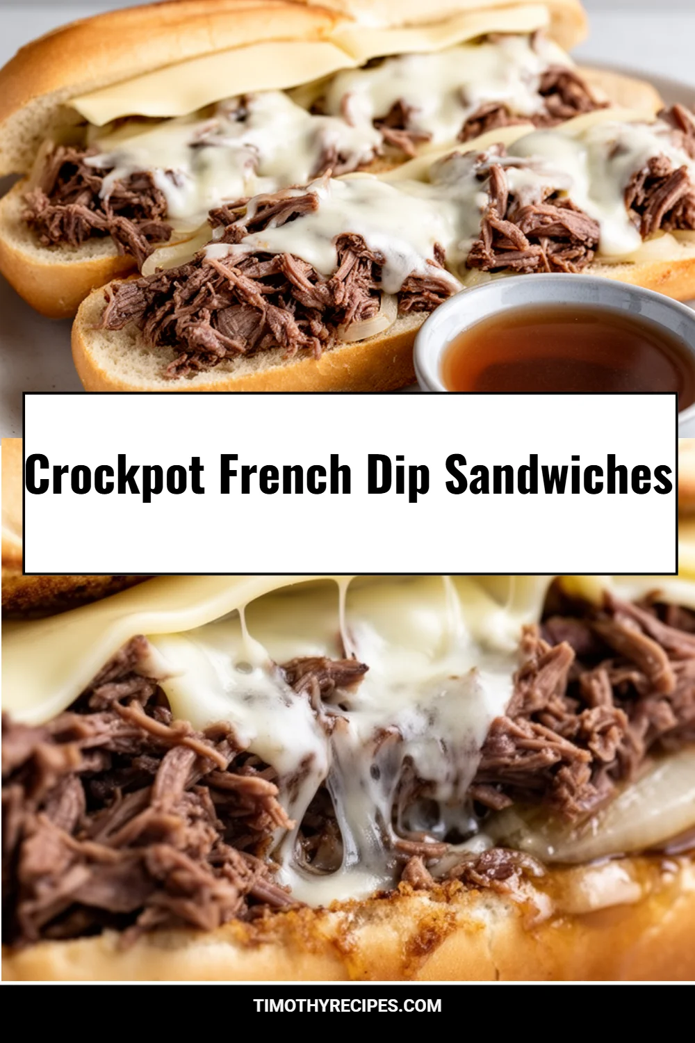 Crockpot French Dip Sandwiches