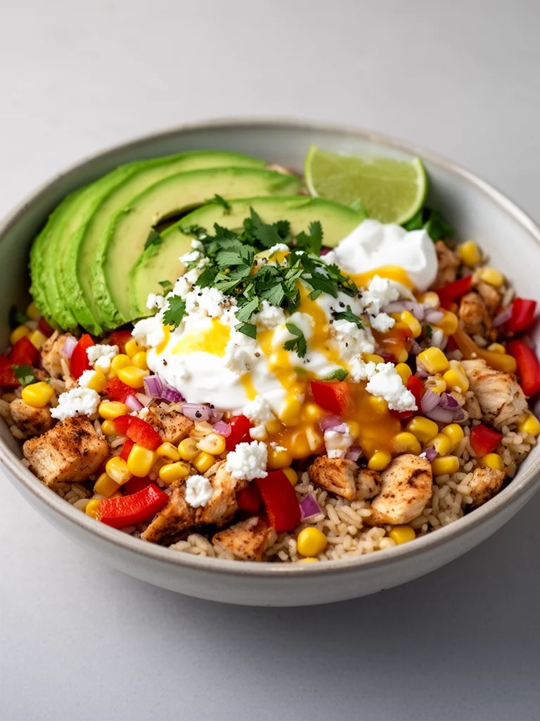 Street Corn Chicken Rice Bowl